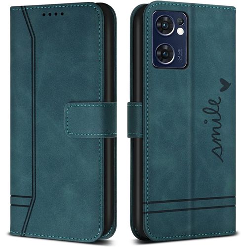 Coque Pour Oppo Find X5 Lite, Avec Magnetique, Flip Pochette Housse Pour Oppo Find X5 Lite Protection, Vert