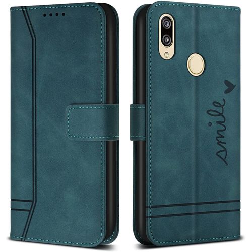 Coque Pour Huawei Honor 10 Lite/Huawei P Smart 2019, Avec Magnetique, Flip Pochette Housse Pour Huawei Honor 10 Lite/Huawei P Smart 2019 Protection, Vert