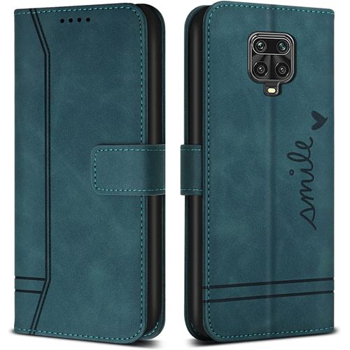 Coque Pour Xiaomi Redmi Note 9 Pro/Redmi Note 9 Pro Max/Redmi Note 9s, Avec Magnetique, Flip Pochette Housse Protection, Vert