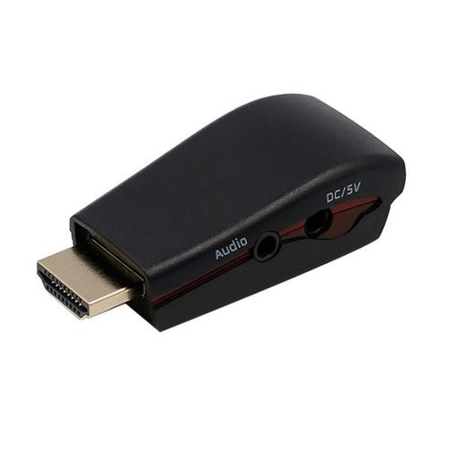 Adaptateur VGA mâle-femelle 1080P compatible HDMI, convertisseur de connecteur + câble Audio, câble d'alimentation USB pour Xbox 360, PS4, PC portable et TV