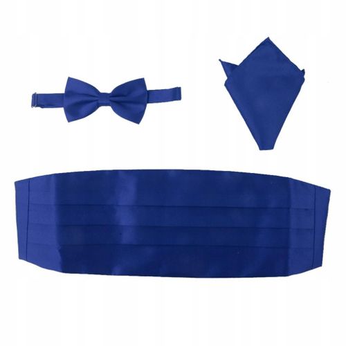 Noud Papillon Plissé En Satin Bleu Unisexe
