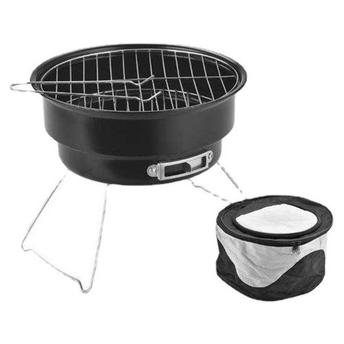 Barbecue Grill - Sac Poêle à sac à glace pliable, gril rond, charbon de bois, barbecue portable extérieur