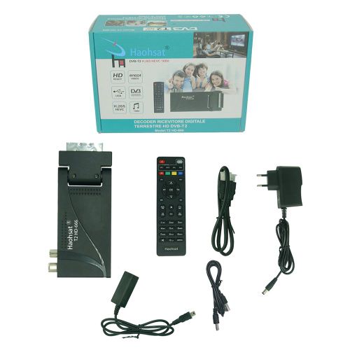 Décodeur récepteur de télévision numérique HD Scart DVB-T2 666, 512M, décodeur DDR-III, affichage LED à 4 chiffres, télécommande infrarouge