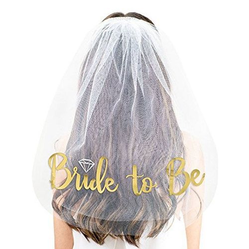 Bandeau Couronne Pour Enterrement De Vie De Jeune Fille, 1 Pièce, Voile De Mariée Doré Pour La Saint-Valentin, Enterrement De Vie De Jeune Fille