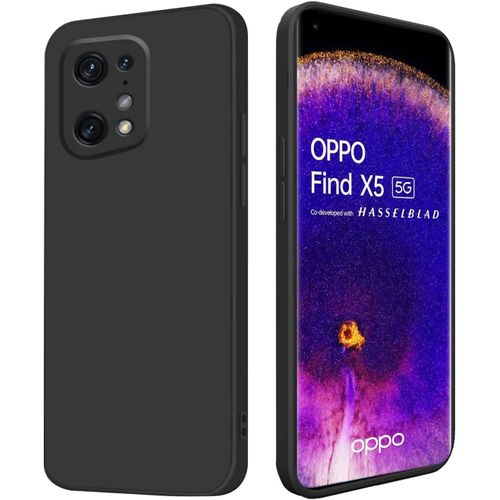 Coque Pour Oppo Find X5, Case Soyeux Housse Protective Anti-Chocs Anti-Rayure Gel Case Cover - Noir