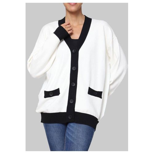 Pull Cardigan Blanc Femme