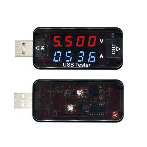 4 bits rouge bleu - Voltmètre LCD USB de haute précision 4 bits, testeur de tension de courant numérique, détecteur de charge, alimentation Mobile, chargeur