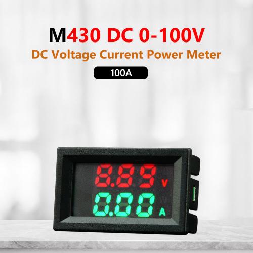 Rouge Vert 100A - Voltmètre numérique, ampèremètre à double affichage LED, compteur de courant, outil de mesure de tension de haute précision