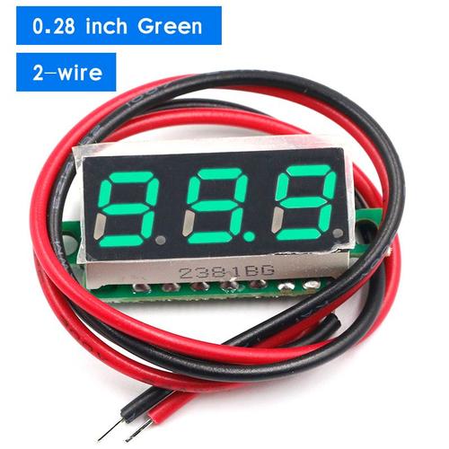 vert 2 lignes - Voltmètre numérique à LED, 0V 100V, 0.28 pouce