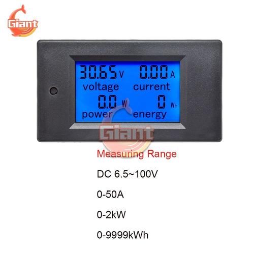 Type 2 - Voltmètre numérique AC 80 260V DC 6.5 100V 20A 50A 100A LCD, ampèremètre, kWh Watt, tension'énergie, testeur de courant