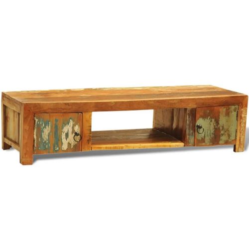 Meuble Tv Avec 2 Portes Bois De Récupération Vintage