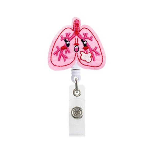 Couleur Violette Porte-Badge Rétractable D'infirmière À 360 °, 1 Pièce, Mignon Porte-Carte D'identité De Docteur Pour Étudiants, Avec Motif De C¿Ur D'orgue D'aiguille Kawaii