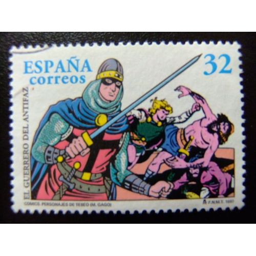 31 Espagne 1997 / Personnages De Bd - Le Guerrier Au Masque / Edifil 3487 Fu Yvert 3064 Fu