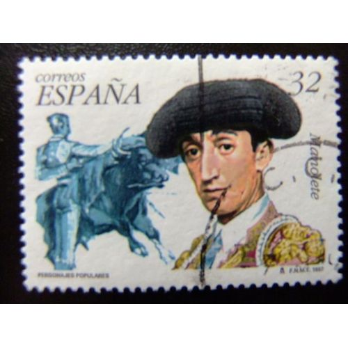 31 Espagne 1997 / Personnages Populaires - El Toréador Manolete / Edifil 3488 Fu Yvert 3066 Fu