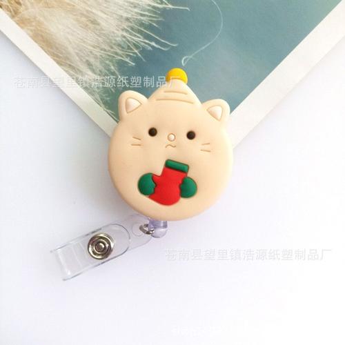 Souris De Noël De Couleur Moulinets De Badge De Patte De Chat De Dessin Animé Kawaii, Porcelet De Krasnohamster, Accessoires De Support De Carte D'identité Et Ic, Carte De Travail