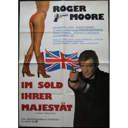 Double Jeu - Crossplot - Film 1969 Réalisé Alvin Rakoff Avec Roger Moore, Martha Hyer, Bernard Lee - Affiche De Cinéma Allemande 59x84 Cm - German Movie Poster