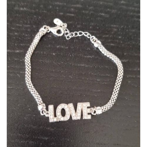 Bracelet Maille Inscription Love