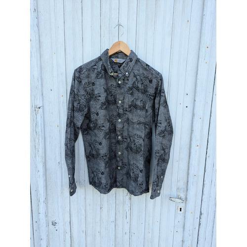 Chemise Manches Longues Carhartt Homme - Gris Chiné Noir À Motifs - Taille M