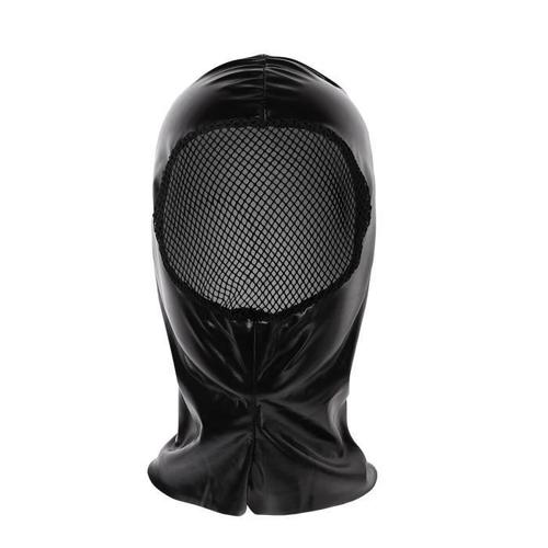 Cagoule Sexy Femme Homme Jeu De Rôle Adulte Érotique Lingerie Latex Noir Costume Visage Ouvert Tête Cagoule Fétiche Jeux D'amour Mkk24