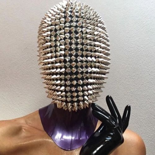 Pointes Cloutées Plein Visage Bijou Margiela Couverture Du Visage Halloween Cosplay Masque Drôle