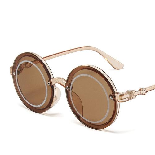 Couleur Thé Clair New Retro Round Frame Children's Sunglasses Personality Pc Candy Color Glasses Cute Baby Decoration Children's Eyeglasses