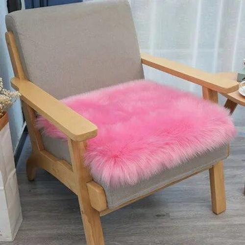 Coussin De Canapé En Peluche En Fausse Fourrure Épaissie,Petit Coussin De Chaise Carré,Tabouret Papillon Rond,Fenêtre,Sol,Ménage