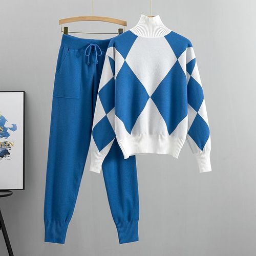 Vêtements De Nuit Deux Pièces Pour Femmes,Pull En Tricot,Survêtement À La Mode,Sarouel À Poches,Vêtements De Sport Quotidiens,Olympiques Pour La Maison,Automne,Hiver