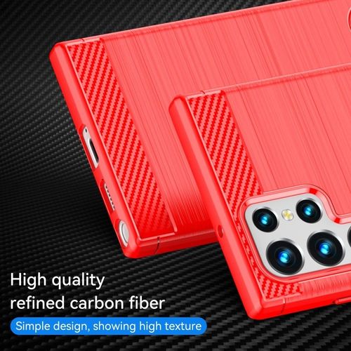 Coque Pour Samsung Galaxy S23 Ultra 5g - Housse Etui Silicone Gel Carbone + Film Ecran - Rouge