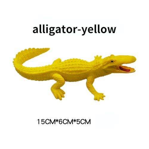 Modèle De Simulation De Crocodile Lézard En Caoutchouc Souple,Reptile,Éducation De La Petite Enfance,Accessoires D'halloween,Jouets Amusants - Type Alligator-Yellow