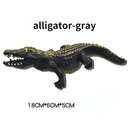 Modèle De Simulation De Crocodile Lézard En Caoutchouc Souple,Reptile,Éducation De La Petite Enfance,Accessoires D'halloween,Jouets Amusants - Type Alligator-Gray