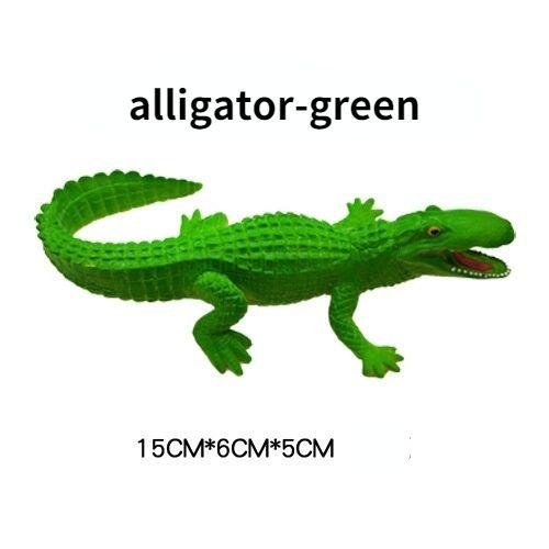 Modèle De Simulation De Crocodile Lézard En Caoutchouc Souple,Reptile,Éducation De La Petite Enfance,Accessoires D'halloween,Jouets Amusants - Type Alligator-Green #A