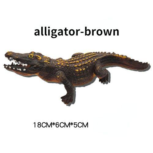 Modèle De Simulation De Crocodile Lézard En Caoutchouc Souple,Reptile,Éducation De La Petite Enfance,Accessoires D'halloween,Jouets Amusants - Type Alligator-Brown