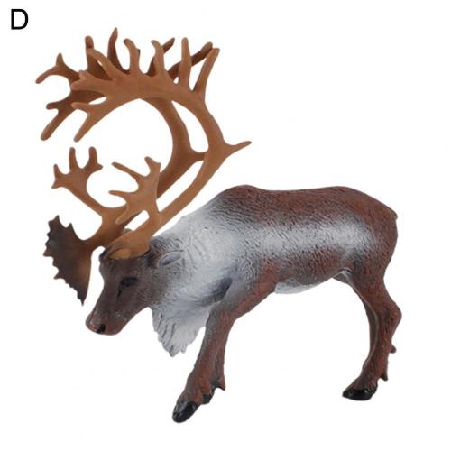 Figurines D'animal De La Forêt Pour Décoration De Gâteau,Jouets De Simulation,Élan,Renne,Alpaga,Cerf,Action,Modèle - Type D