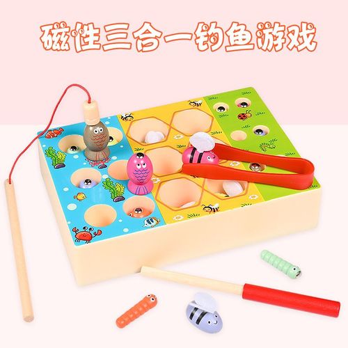 Puzzle De Jouets De Pêche Magnétique Pour Enfants,Éducation Précoce,Insecte En Bois,Forgand,Piégeage Des Abeilles,3 Po,2 Ans,3 Ans,6 Ans - Type Jaune Clair
