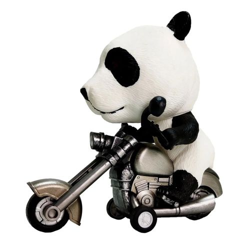 Mini Moto Dinosaure Peinte À La Main Pour Enfants,Modèle Animal De Simulation,Jouets À Inertie,Cadeau Pour Enfants - Type Panda