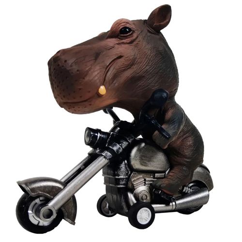 Mini Moto Dinosaure Peinte À La Main Pour Enfants,Modèle Animal De Simulation,Jouets À Inertie,Cadeau Pour Enfants - Type Hippopotamus