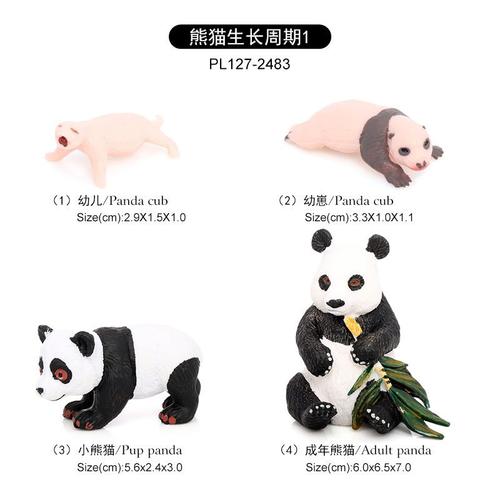 Figurines D'action Animaux Du Zoo,Jolis Jouets Pour Enfants,Tigre Sauvage,Cerf,Phalife,Requin,Baleine,Overde Ferme,Poule,Vache,Chien - Type Pl127-2483 Panda1