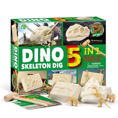Dinosaure 5 En 1 Pour Enfant,Ensemble De Bricolage,Excavation,Archéologie,Puzzle Scientifique,Éducation,Exploration Minière,Jouets Cadeaux,7.5 Aate - Type D3136