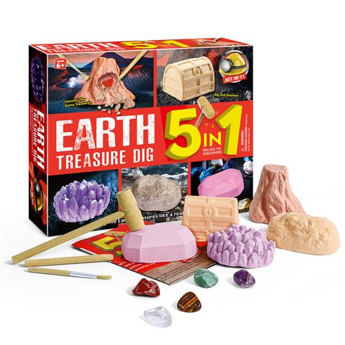Dinosaure 5 En 1 Pour Enfant,Ensemble De Bricolage,Excavation,Archéologie,Puzzle Scientifique,Éducation,Exploration Minière,Jouets Cadeaux,7.5 Aate - Type D3140