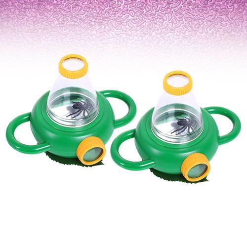 Loupe Pour Enfants,Jouets D'extérieur,Microscope Pour Enfants,Exploration,Visionneuse D'insectes,2 Pièces - Type Green