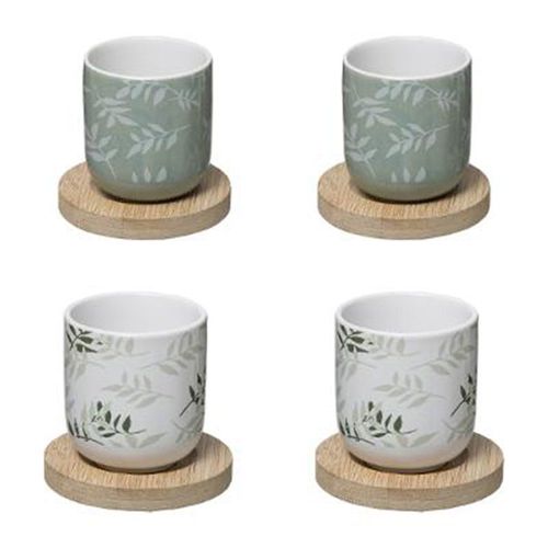 Lot De 4 Tasses À Café "Green Harmony" 13cl Vert