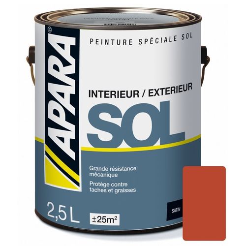 Peinture Sol Satin - APARA 2.5 litres Rouge tomette (RAL 3013)