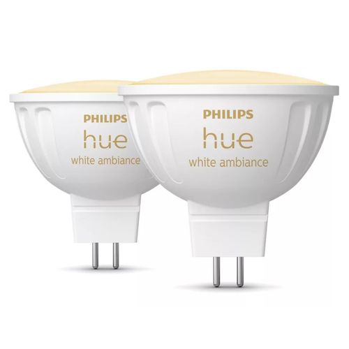 Philips Mr16 - Spot Connecté Gu 5.3 - (Pack De 2) - Blanche Froide À Chaude