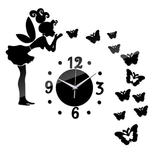 Argent - Horloge miroir en acrylique à sept chiffres, nouveau design moderne et sûr, horloge murale à quartz, autocollant de montre l, décoration de maison
