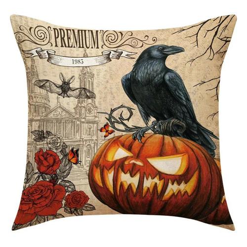 Housses De Coussin De Canapé Imprimées Pour La Maison,Taie D'oreiller Décorative D'halloween,Aliments,Chat,Chapeau De Sorcière,40 Cm,45 Cm,50 Cm,60cm