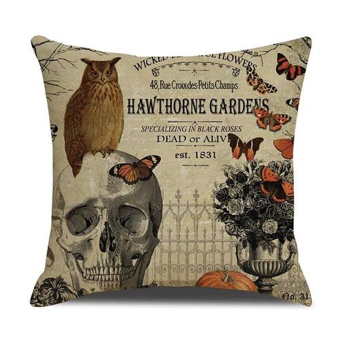 Housses De Coussin De Canapé Imprimées Pour La Maison,Taie D'oreiller Décorative D'halloween,Aliments,Chat,Chapeau De Sorcière,40 Cm,45 Cm,50 Cm,60cm