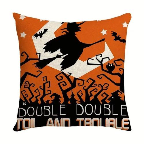 Housses De Coussin De Canapé Imprimées Pour La Maison,Taie D'oreiller Décorative D'halloween,Aliments,Chat,Chapeau De Sorcière,40 Cm,45 Cm,50 Cm,60cm