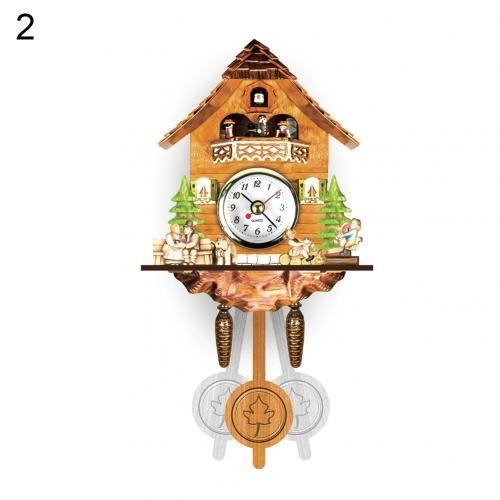 Horloge murale 3D en bois pour enfants, style nordique Antique, fait à la main, en résine, coucou, oiseau, appel, horloge, horloge, chronométrage automatique