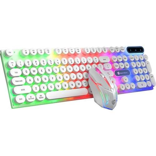 1 ensemble clavier et souris clavier filaire souris rétro-éclairage clavier  souris jeu clavier souris pour ordinateur (blanc) 
