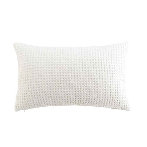 Coussin Déco "Gaufrette" 30x50cm Blanc